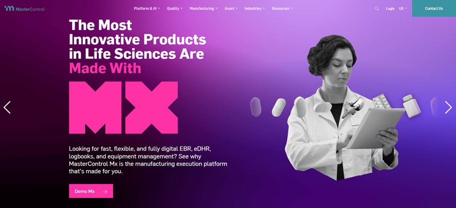 Document control software interface for regulated manufacturing environments